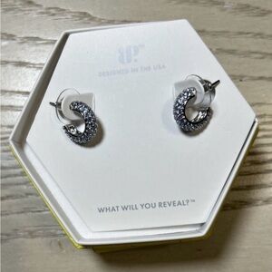 Sparkling Silver Crystal Hoop Stud Earrings - Bomb Party earrings